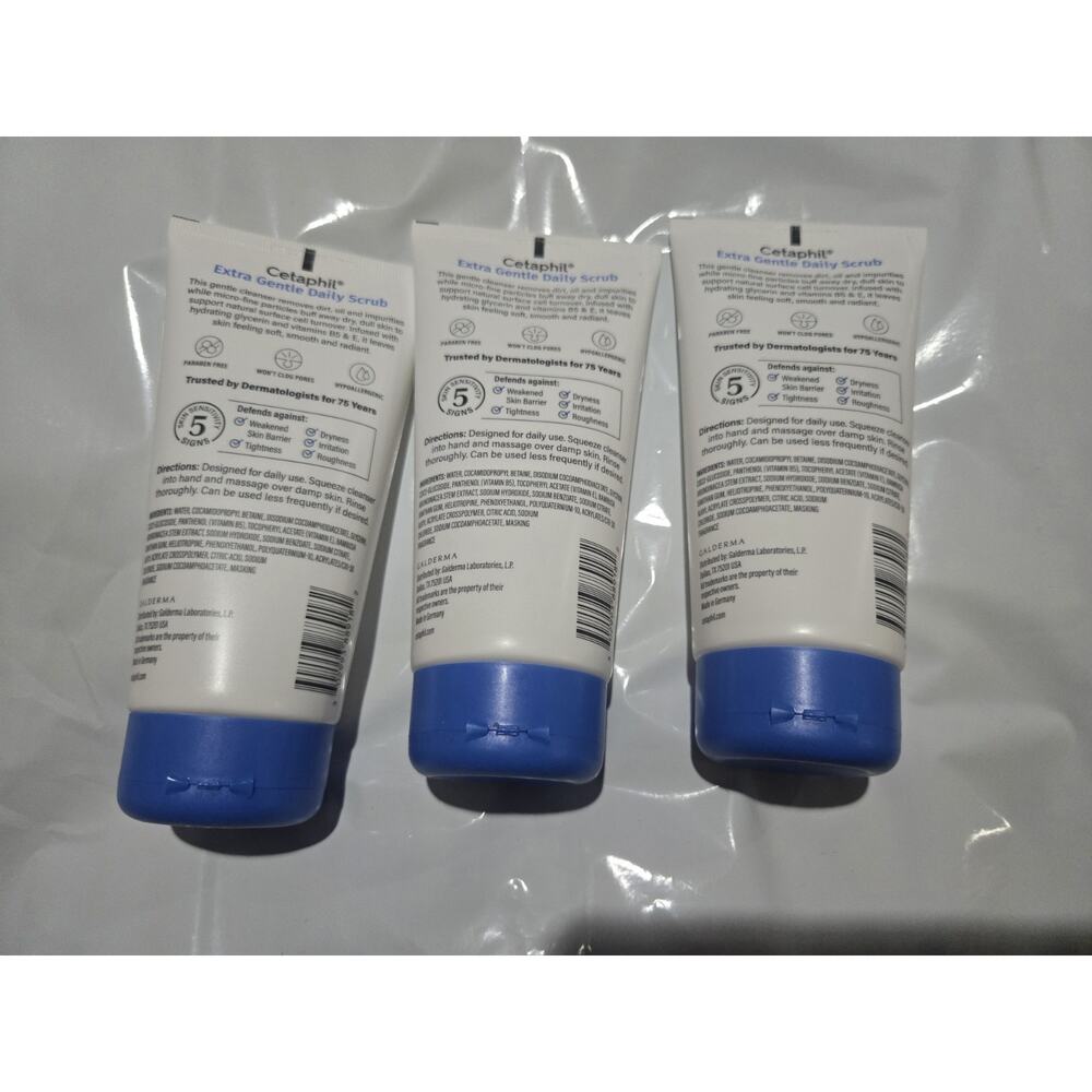 Cetaphil Exfoliating Face Wash, Extra Gentle Daily Face Scrub, 6 Fl Oz, 3 Pack - Picture 2 of 2